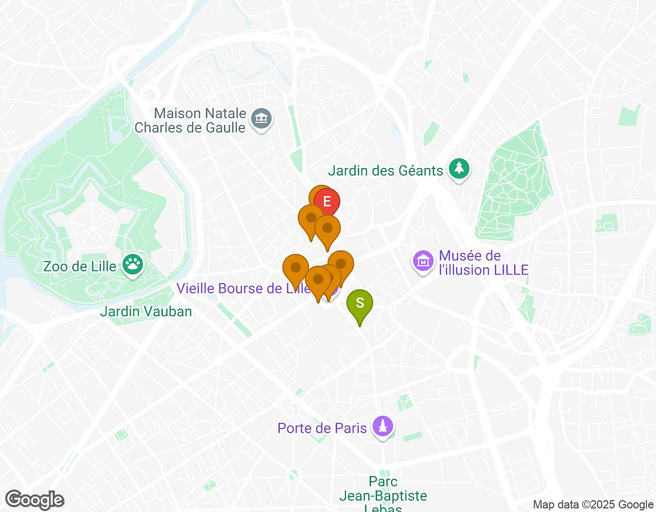 Interactive map for Saving Marsupilami! LILLE showing start point, end point and points of interest