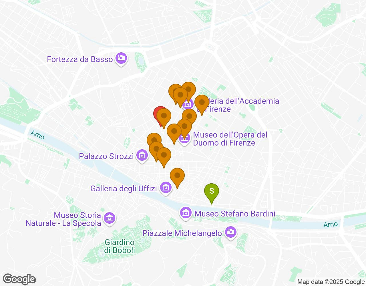 Interactive map for The Walter Case FLORENCE showing start point, end point and points of interest