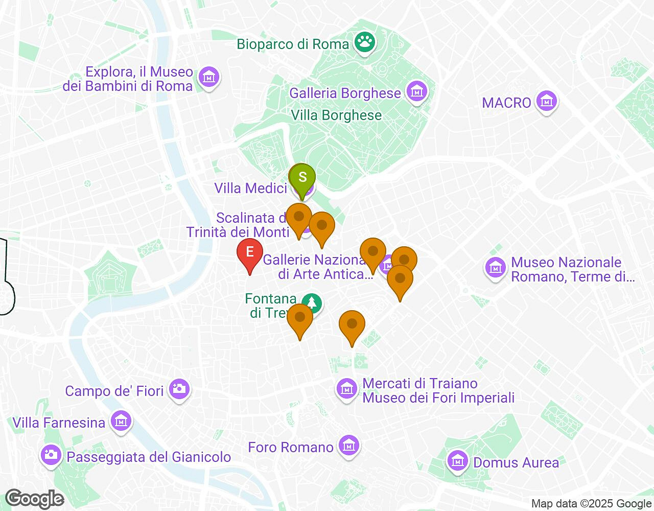 Interactive map for The Walter Case ROMA showing start point, end point and points of interest