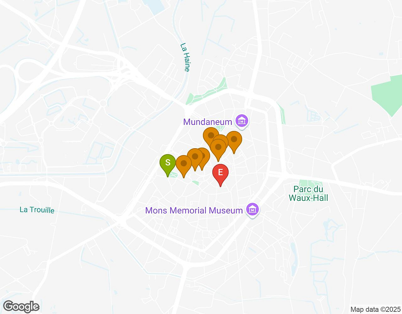 Interactieve kaart voor De Alchemist BERGEN met startpunt, eindpunt en bezienswaardigheden