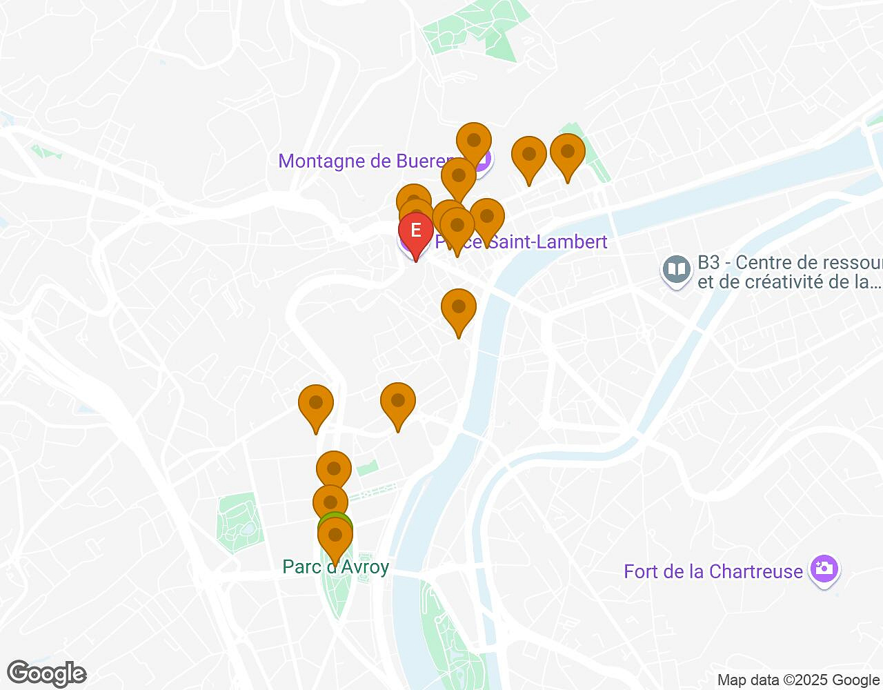 Interactive map for The Alchemist LIEGE showing start point, end point and points of interest