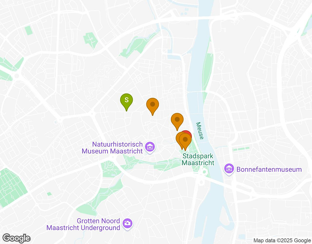 Interactieve kaart voor De Alchemist MAASTRICHT met startpunt, eindpunt en bezienswaardigheden