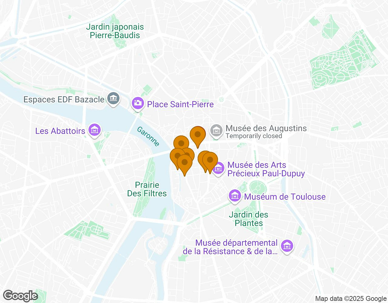 Interactive map for Crazytopia TOULOUSE showing start point, end point and points of interest