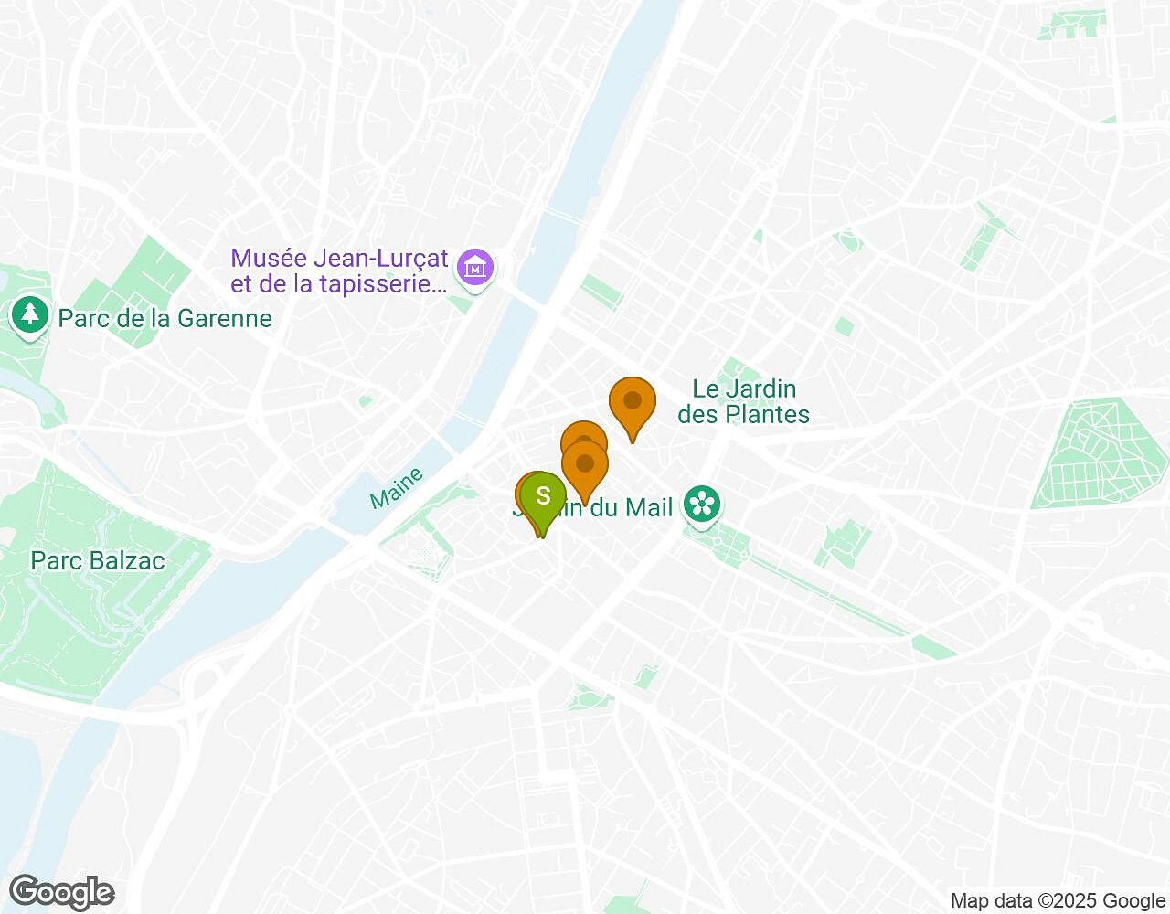 Interactive map for Crazytopia ANGERS showing start point, end point and points of interest