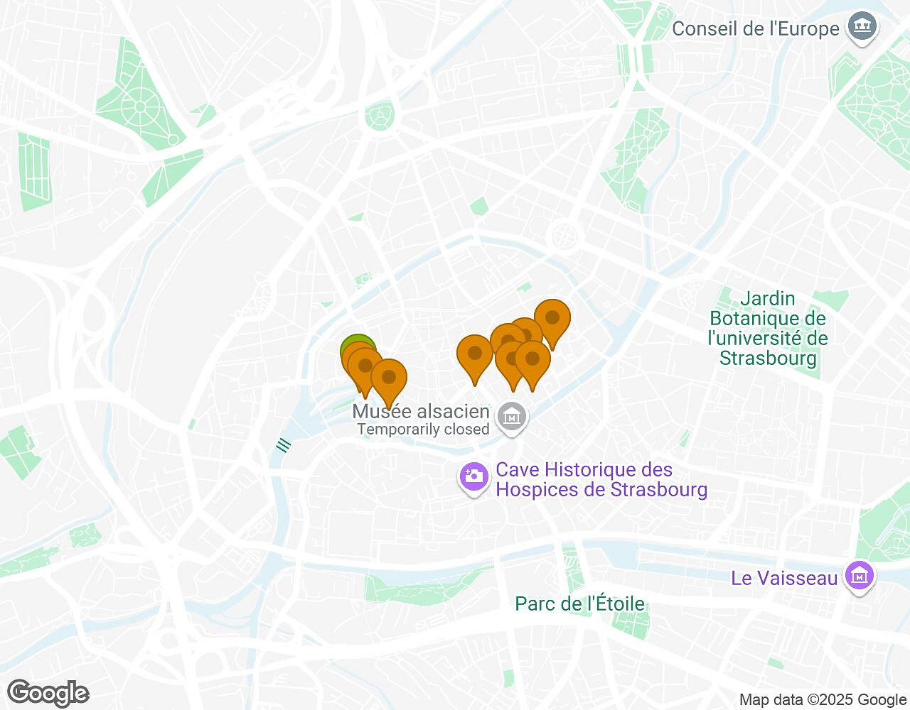 Interactive map for Peter Pan STRASBOURG showing start point, end point and points of interest