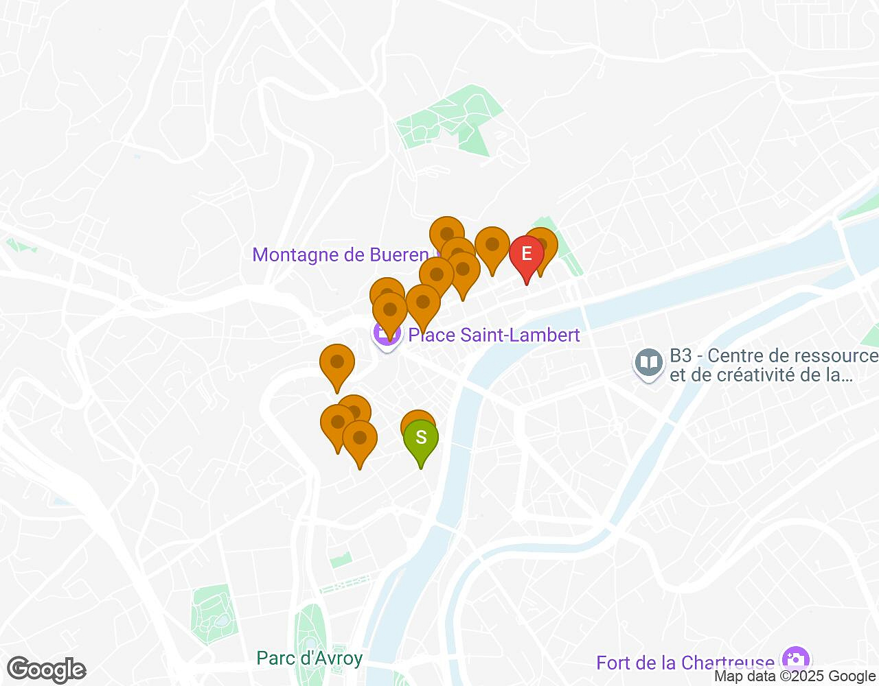 Interactive map for Peter Pan LIEGE showing start point, end point and points of interest