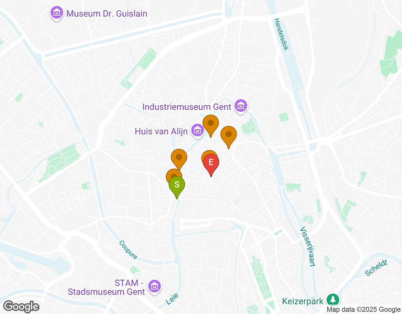 Interactive map for The Walter Case GHENT showing start point, end point and points of interest