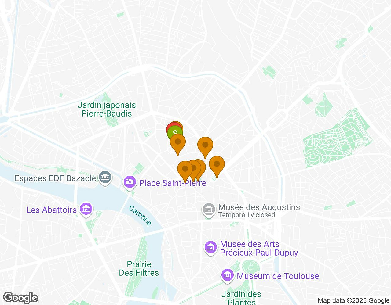 Interactive map for The Walter Case TOULOUSE showing start point, end point and points of interest