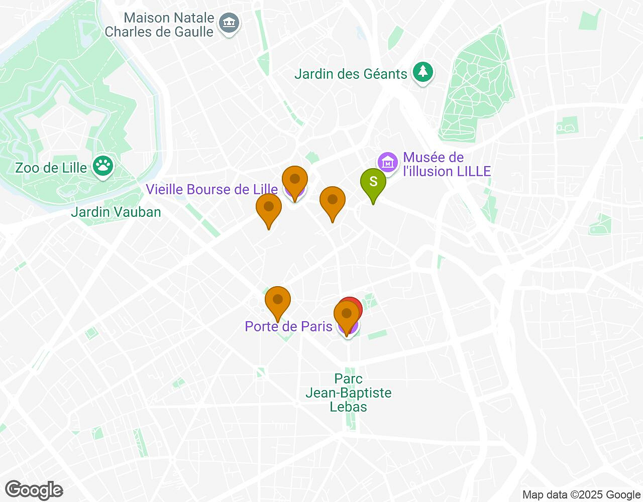 Interactive map for The Walter Case LILLE showing start point, end point and points of interest