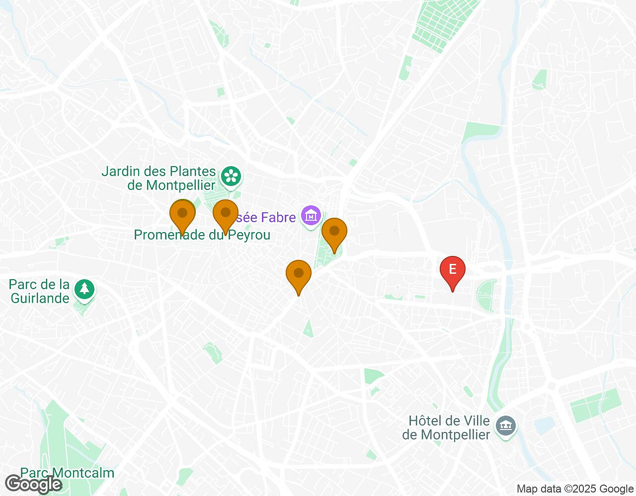 Interactive map for The Walter Case MONTPELLIER showing start point, end point and points of interest