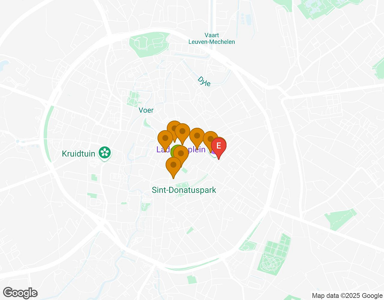 Interactive map for Peter Pan LEUVEN showing start point, end point and points of interest