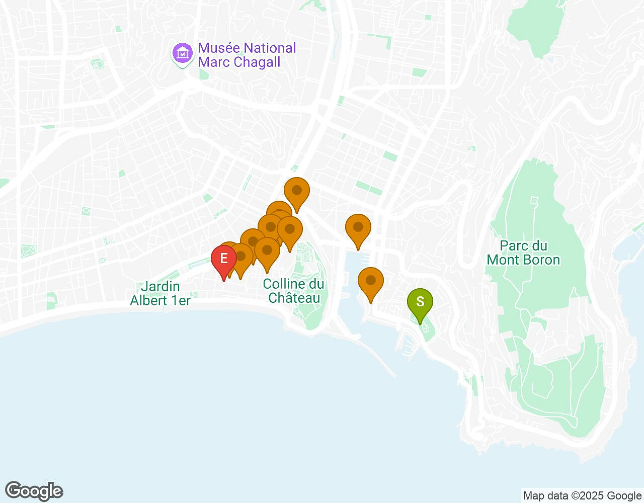 Interactive map for The Alchemist NICE showing start point, end point and points of interest