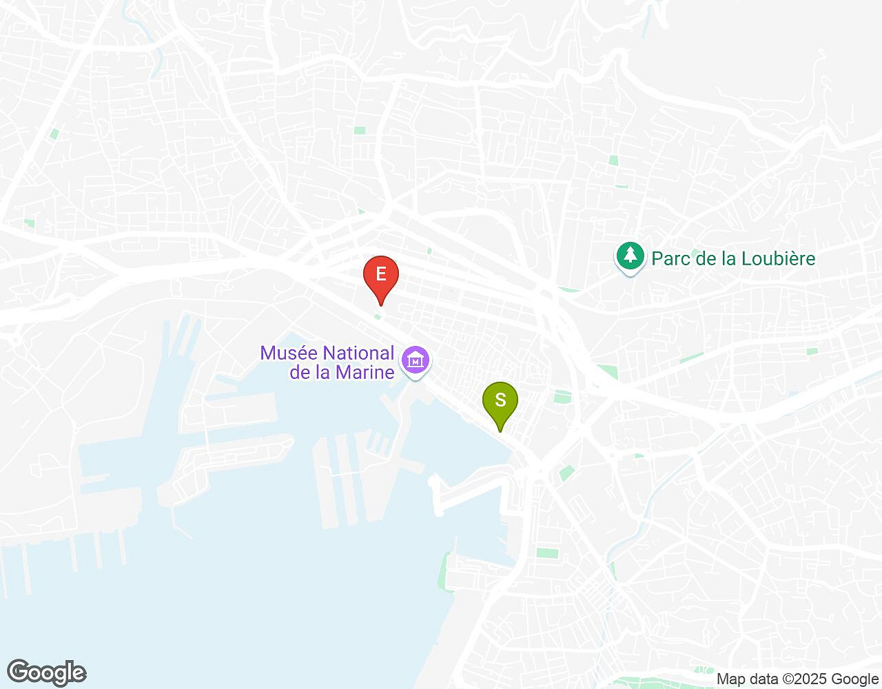 Interactieve kaart voor De Alchemist TOULON met startpunt, eindpunt en bezienswaardigheden